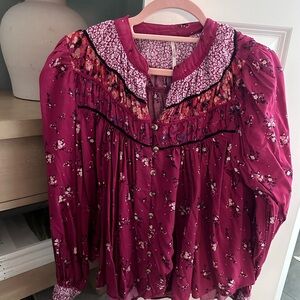 Free People Floral Blouse